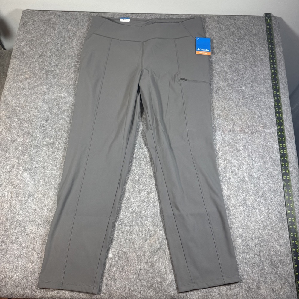 Columbia Womens Regular Active Fit Straight Leg Lined Pant City Gray XXL NEW